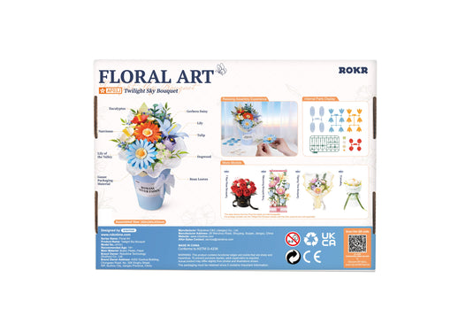Robotime - Twilight Sky Bouquet DIY 3D Flower Puzzle