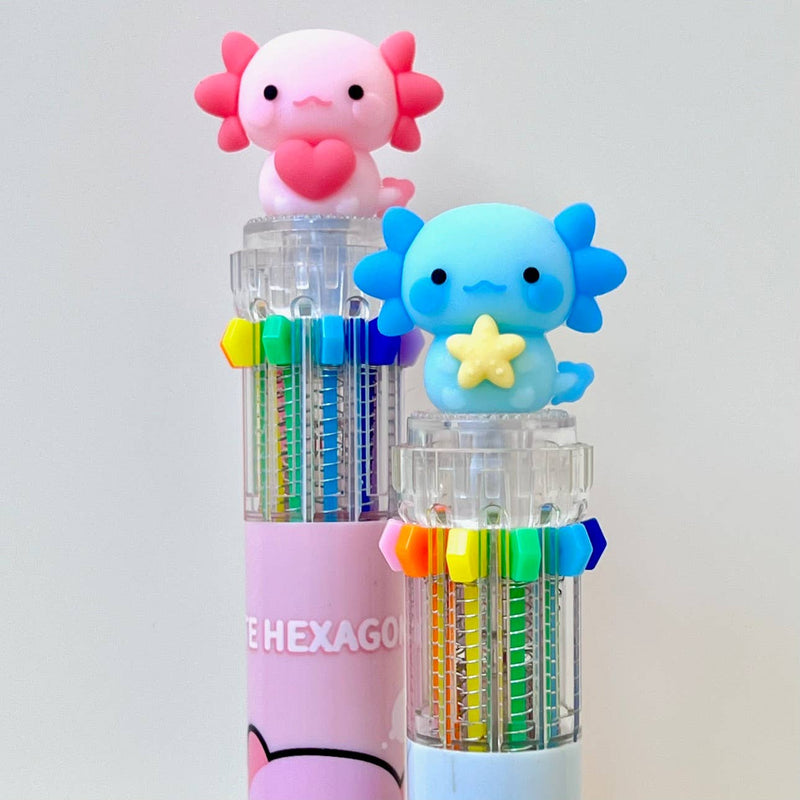Load image into Gallery viewer, BC Mini Axolotl 10-Color Retractable 1 Single Ball Pen
