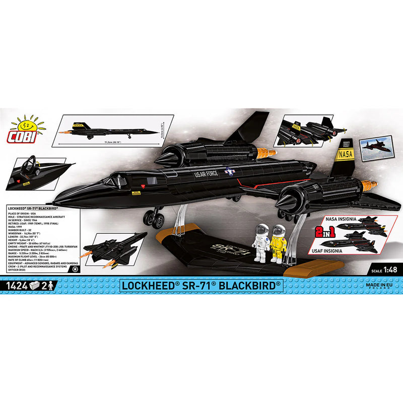 Cargue la imagen en el visor de la galería, Cobi Armed Forces - Executive Edition Lockheed SR-71 Blackbird Brick Toy
