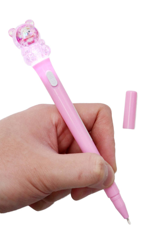 Teddy Bear Astronaut LED Light-Up Pen - 1pc