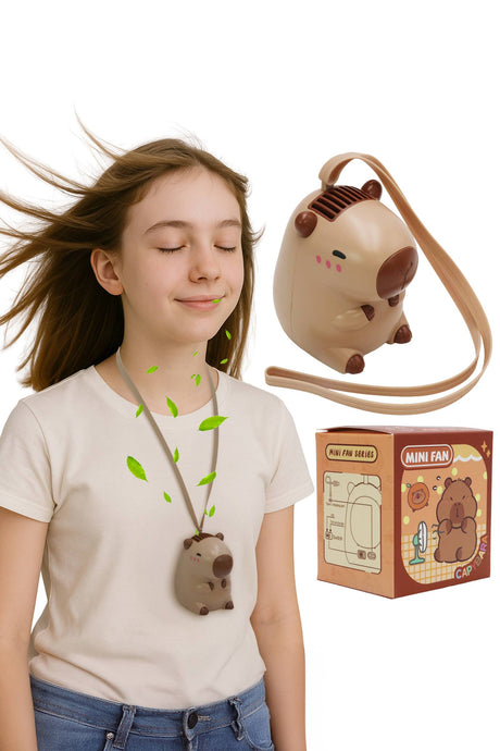 Capybara Neckband Rechargeable Electric Fan