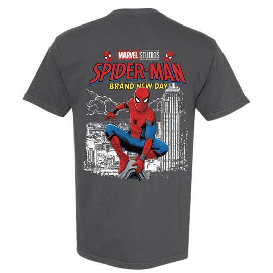 Spiderman - Brand New Day Charcoal Adult Comfort Color T-shirt