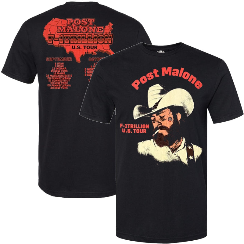 Cargue la imagen en el visor de la galería, Post Malone - U.S. Tour Black Unisex T-Shirt
