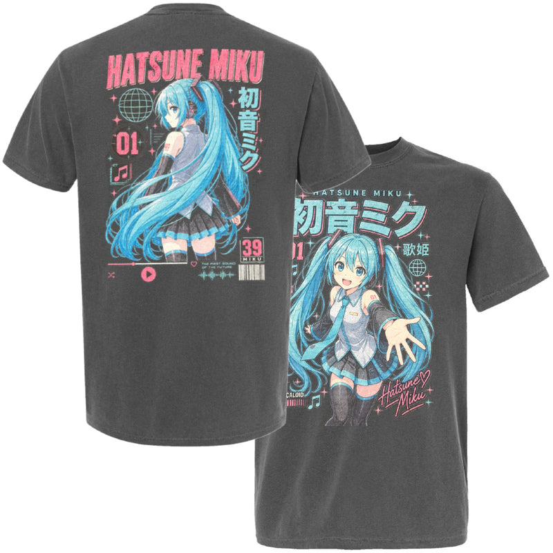 Cargue la imagen en el visor de la galería, Hatsune Miku - Charcoal Comfort Color T-Shirt
