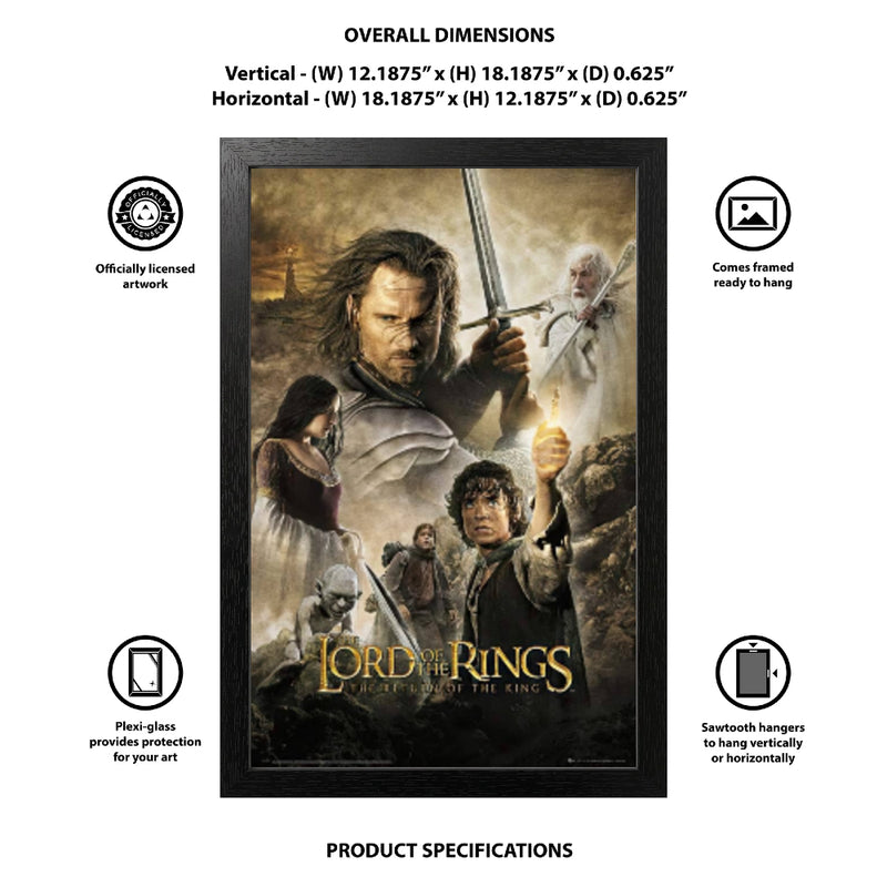 Cargue la imagen en el visor de la galería, Pyramid America The Lord of the Rings - The Return of the King 11" x 17" Wall Framed
