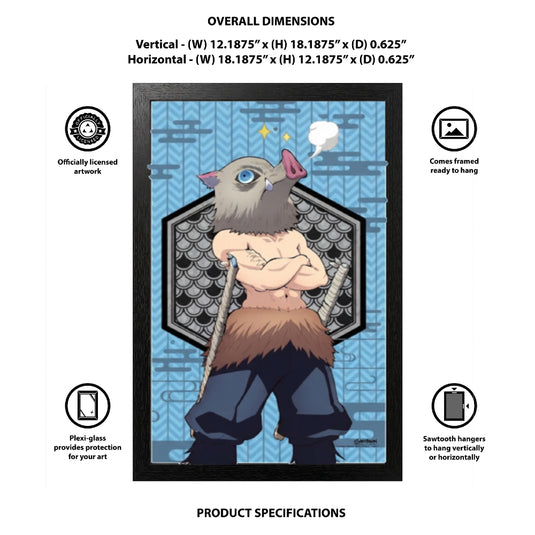 Pyramid America Demon Slayer - Inosuke 11" x 17" Wall Framed