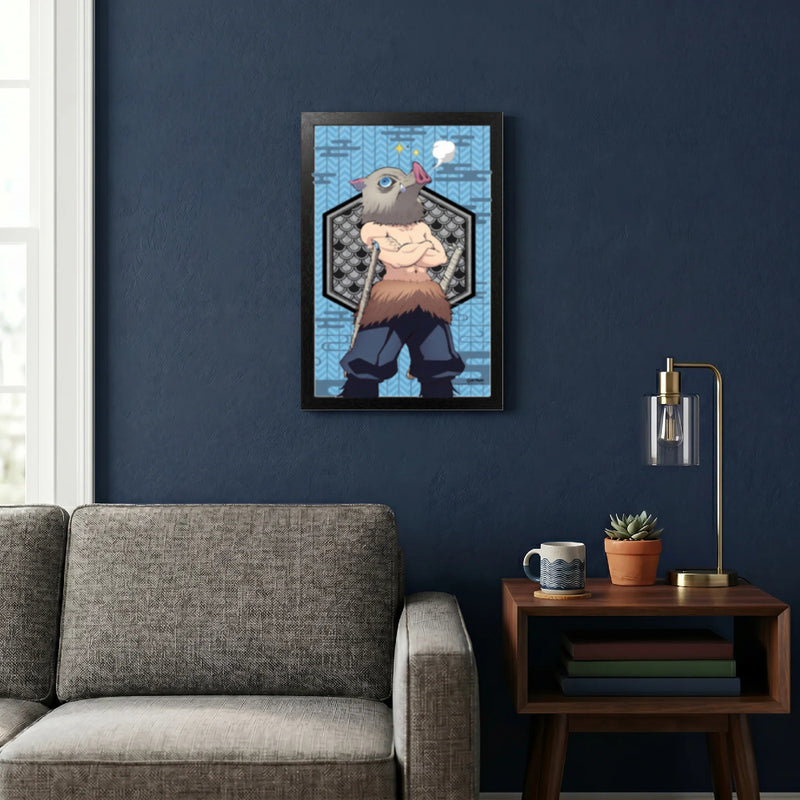 Chargez l'image dans la visionneuse de la galerie, Pyramid America Demon Slayer - Inosuke 11" x 17" Wall Framed
