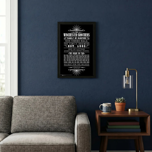 Pyramid America Super Natural - Winchester Brothers-Letters 11" x 17" Wall Framed