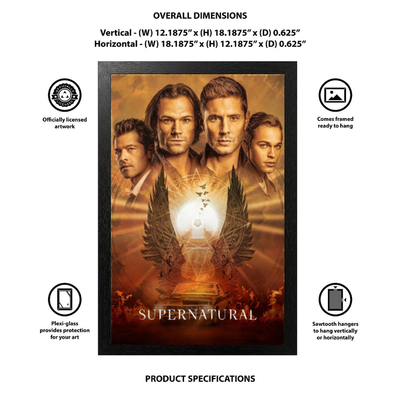 Cargue la imagen en el visor de la galería, Pyramid America Super Natural - Last Season 11" x 17" Wall Framed
