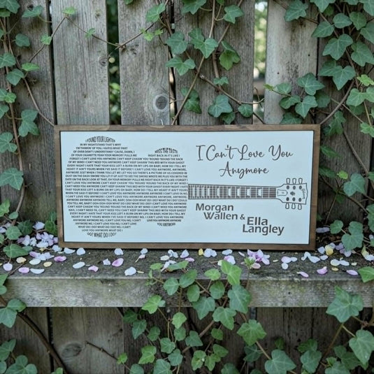 Morgan Wallen & Ella Langley -  I can't love you anymore Song Lyrics 21x10 Wall Frame Art