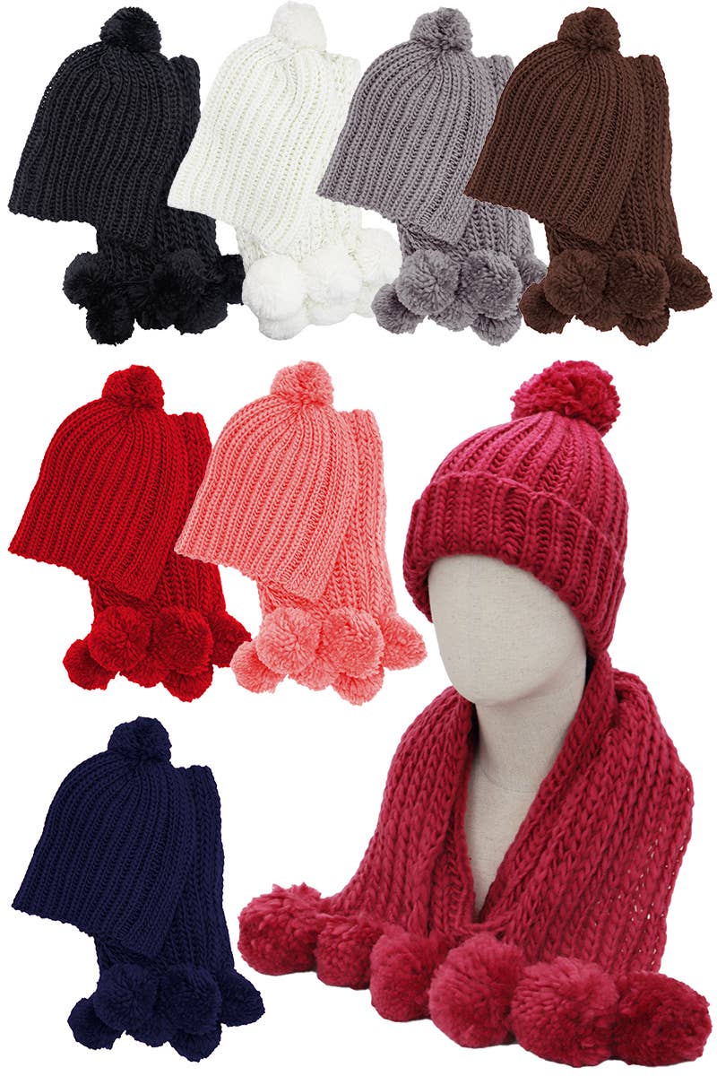 Load image into Gallery viewer, Crochet Chunky Knitted Beanie and Wrap Scarf
