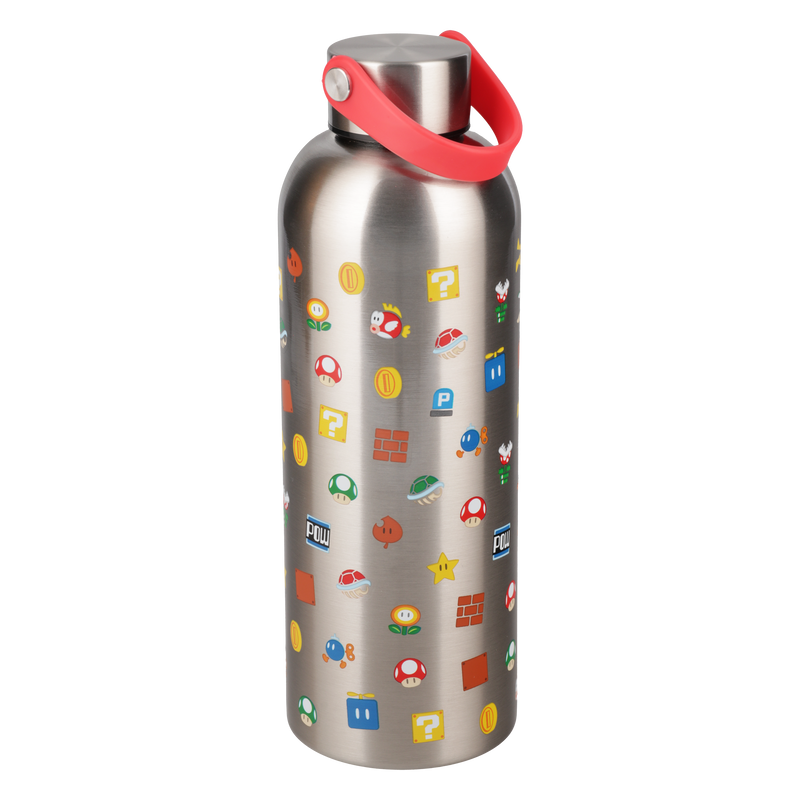 Load image into Gallery viewer, Paladone Super Mario Metal Water Bottle with Carry Loop

