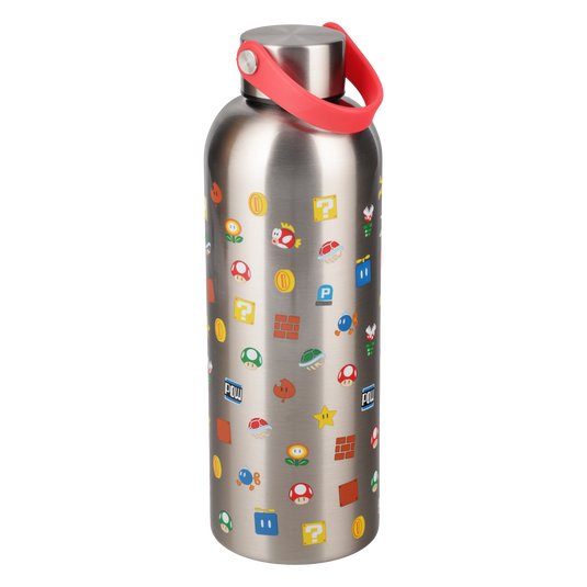 Paladone Super Mario Metal Water Bottle with Carry Loop