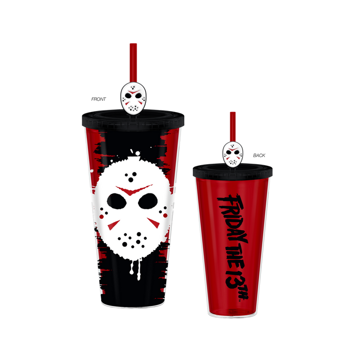 Friday the 13th Splatter Mask  24oz Plastic Cold Cup