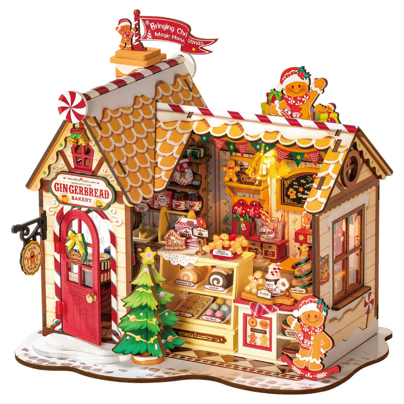 Cargue la imagen en el visor de la galería, Robotime Rolife - Gingerbread House Xmas DIY Miniature House Figure
