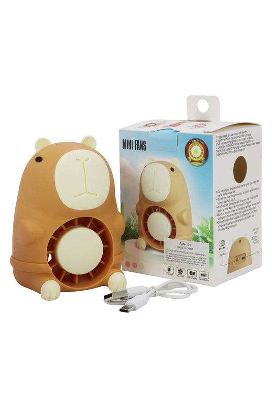 Capybara Rechargeable Mini Nightlight Desk Fan