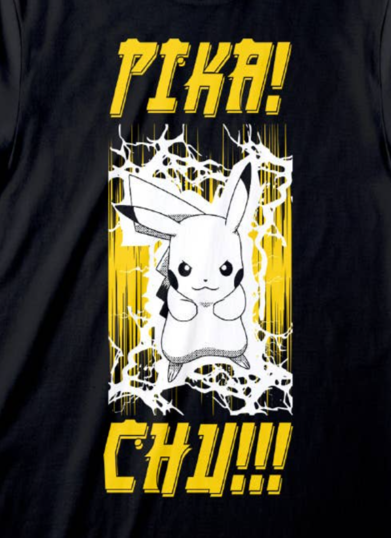 Pokemon - Pikachu Electrifying Black T-shirt