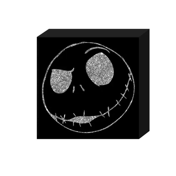 Disney: The Nightmare Before Christmas - Jack Face Over Graveyard Glitter Box Wall Sign