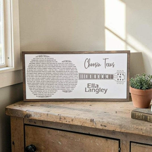 Ella Langley - Choosing Texas Song Lyrics 21x10 Wall Frame Art