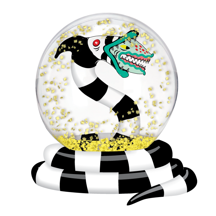 Load image into Gallery viewer, Beetlejuice Sandworm 100mm Snow Globe
