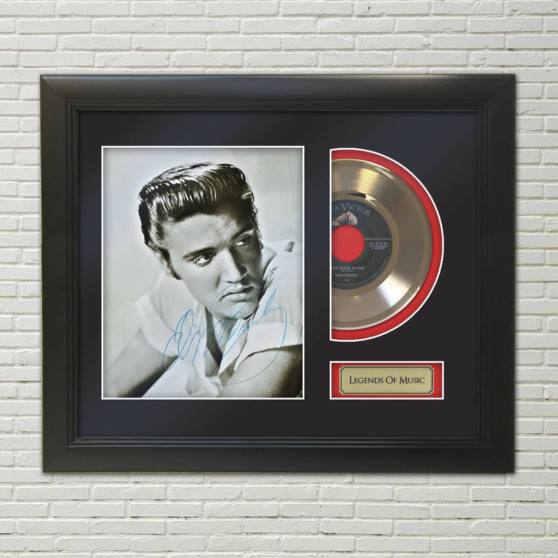 Chargez l'image dans la visionneuse de la galerie, Elvis Presley - Blue Suede Shoes Framed 45 Gold Record Display
