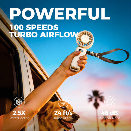 Turbo Wind Handheld Fan - Blow Dryer Level Power Fanzy