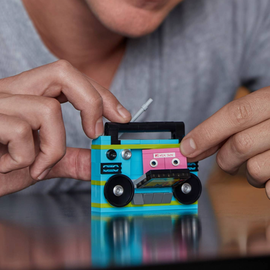 Brickcraft MTV Retro Boombox 80s Music Decor Building Brick