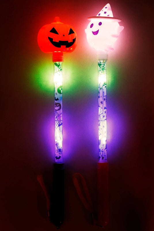 Ghost Pumpkin Head Colorful Led 1pc Light-up Wand