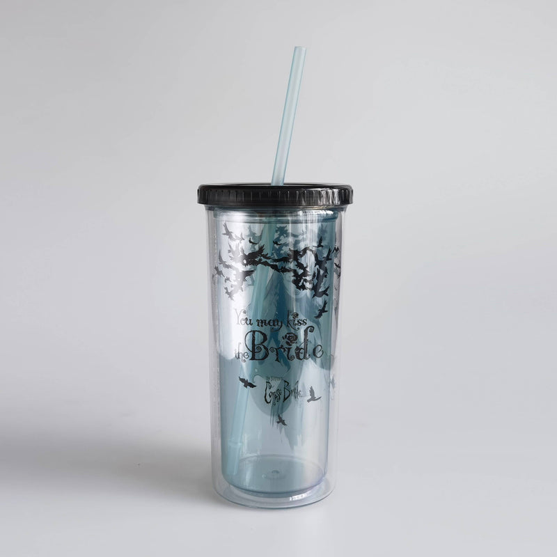 Chargez l&#39;image dans la visionneuse de la galerie, Corpse Bride with Crows 20oz Plastic Tall Cold Cup w Lid
