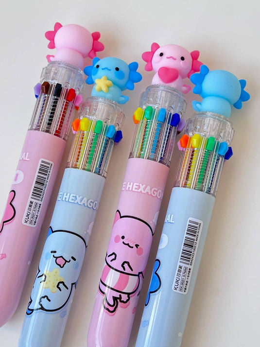BC Mini Axolotl 10-Color Retractable 1 Single Ball Pen