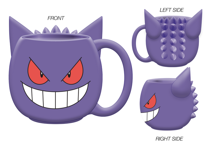 Pokémon Gengar Tongue No Legs Ceramic 3D Sculpted Mug