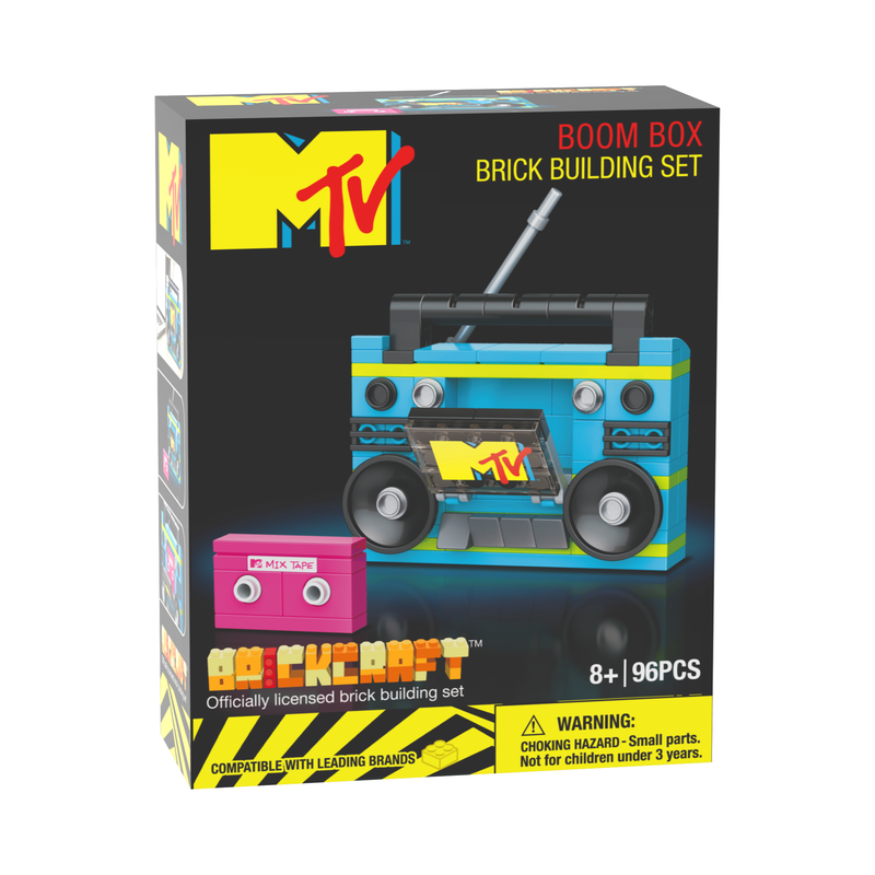 Cargue la imagen en el visor de la galería, Brickcraft MTV Retro Boombox 80s Music Decor Building Brick
