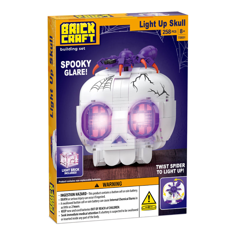 Load image into Gallery viewer, Brickcraft Light Up Skull Building Brick
