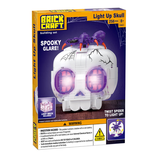 Brickcraft Light Up Skull Building Brick