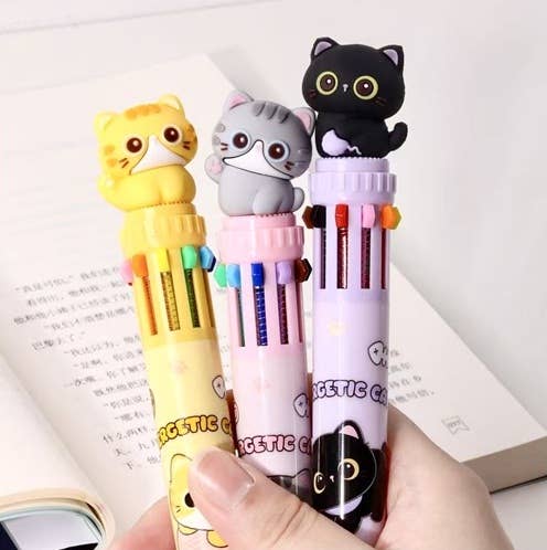 BCmini - Cats 10 Color 1Pc Retractable Ball Pen
