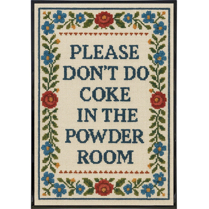 Please Don't Do Coke Needlepoint  11x17 Wall Frame Art