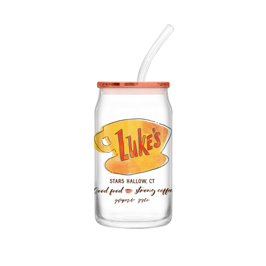 Gilmore Girls - Glass Tumbler 16oz with Lid and Straw
