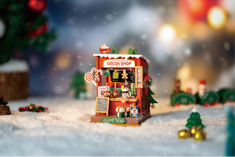 Chargez l&#39;image dans la visionneuse de la galerie, Robotime Rolife Cocoa Shop Christmas DIY House
