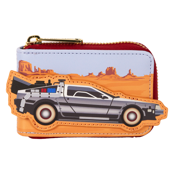 Loungefly Universal: Back To The Future 40th Anniversary Delorean Accodion Zip Around Wallet