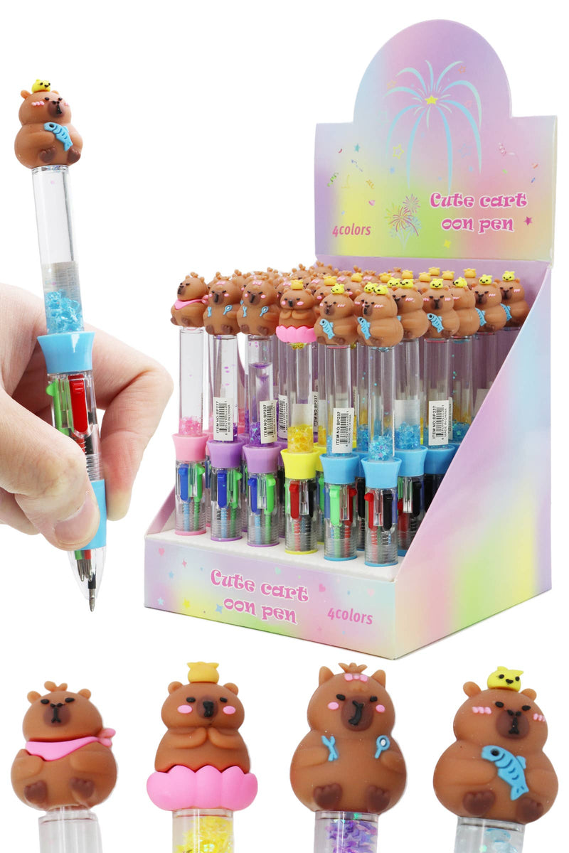 Load image into Gallery viewer, Capybara Bead Liquid Filled 4-Color Pen - 1 pcs
