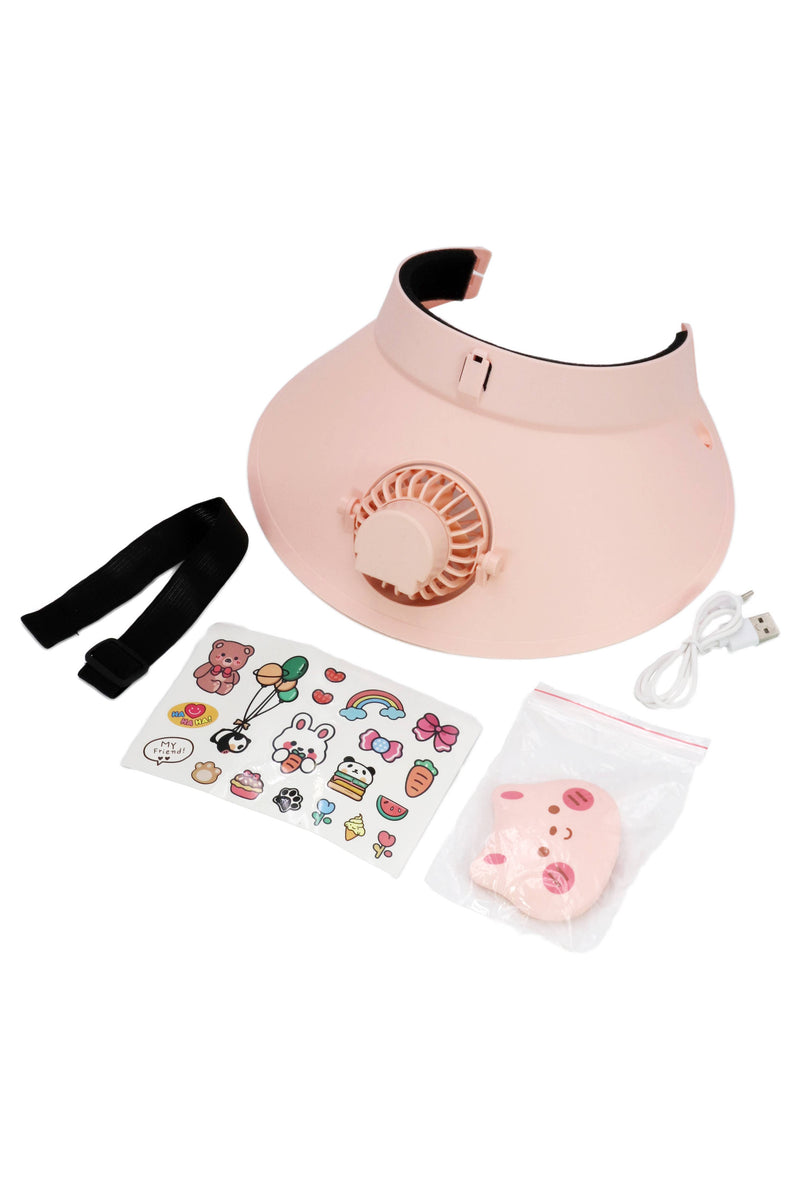 Chargez l&#39;image dans la visionneuse de la galerie, Cap Zone - Kids Animal Pals Sun Visor W/ Sticker 1pc Electric Fan
