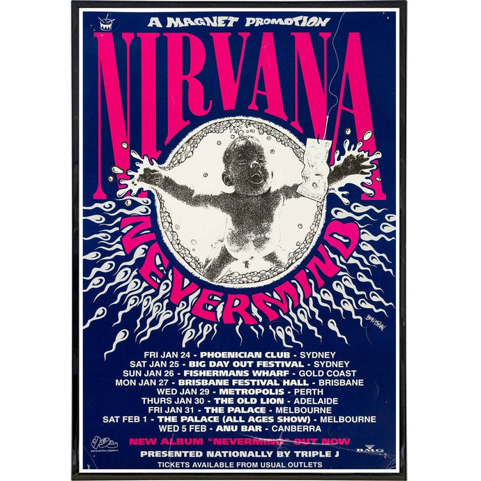 Nirvana Show Poster Print 11x17 Wall Frame Art