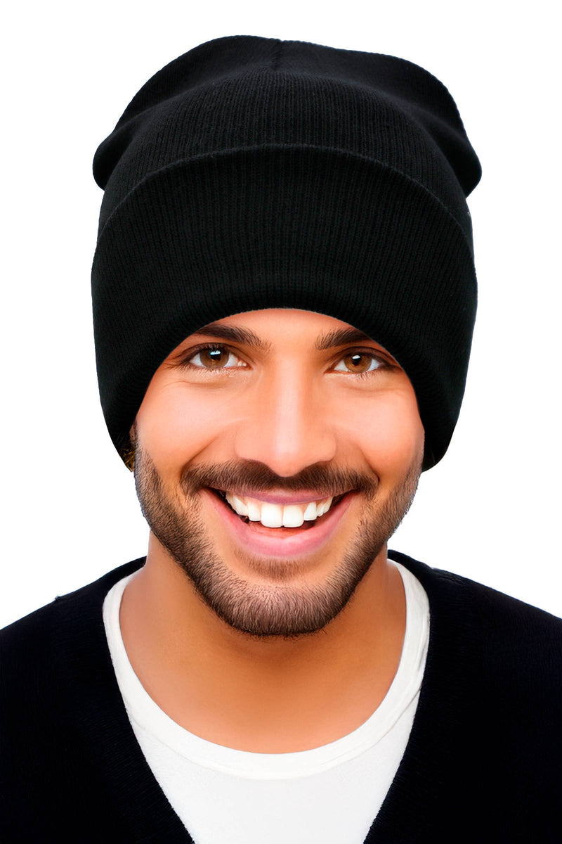 Load image into Gallery viewer, Adults Classic Solid Acrylic Cuffed Beanie
