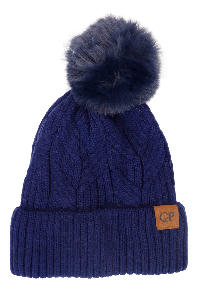 Chargez l'image dans la visionneuse de la galerie, Coil Chevron Knitted Fleece Lined Beanie
