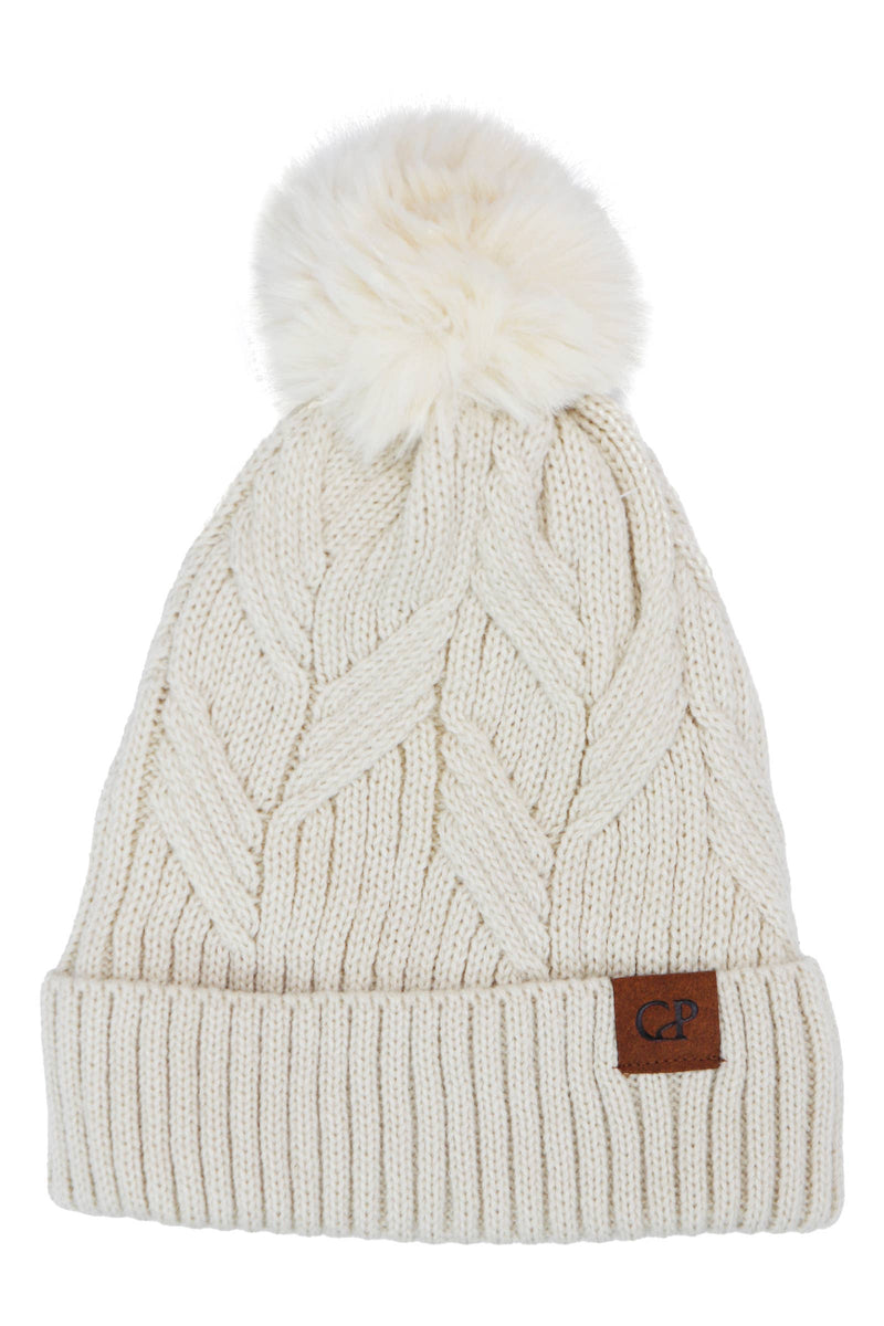 Chargez l'image dans la visionneuse de la galerie, Coil Chevron Knitted Fleece Lined Beanie
