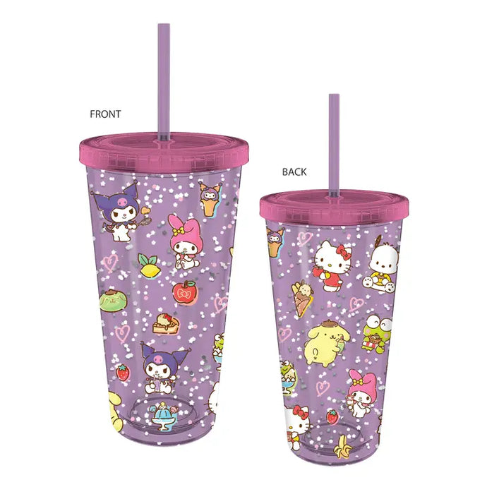 Disney : Lilo & Stich - Gobelet froid en plastique Happy Stitch 16 oz avec couvercle et paille