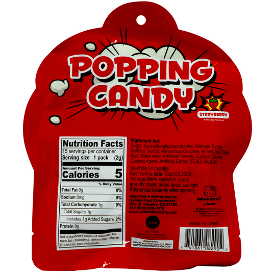 Asian Food! Hello Kitty - Popping Candy Strawberry Flavor 30g