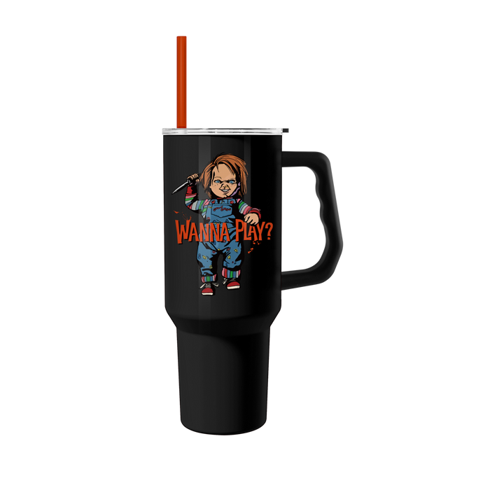 Chucky Wanna Play 40oz Stainless Steel Tumbler w Handle