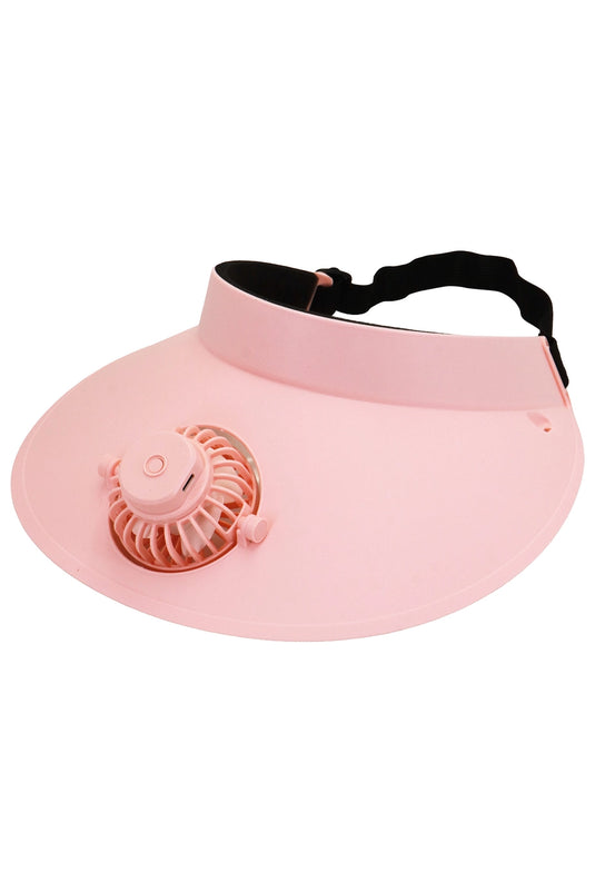 Cap Zone - Women's Matte Pastel 1Pc Electric Fan Sun Visor