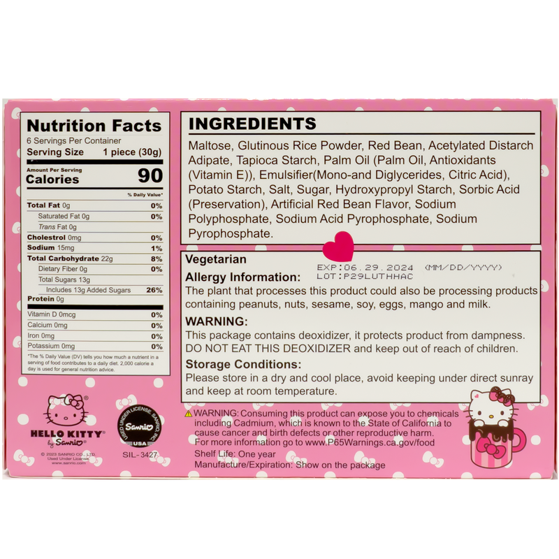 Chargez l&#39;image dans la visionneuse de la galerie, Hello Kitty Mochi Red Bean Flavor 180g
